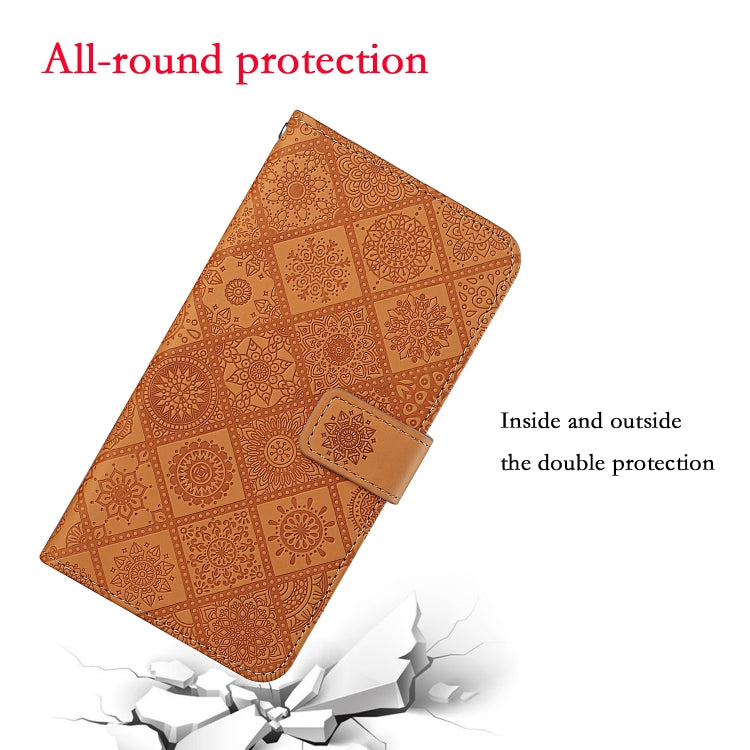 For iPhone 16 Ethnic Style Embossed Pattern Leather Phone Case(Brown) - iPhone 16 Cases by buy2fix | Online Shopping UK | buy2fix