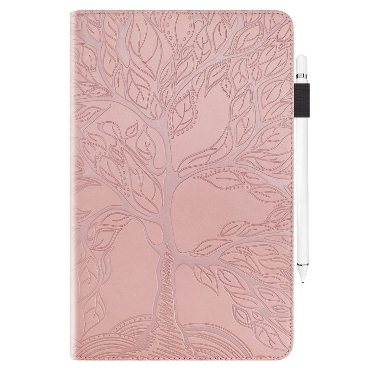 For Samsung Galaxy Tab S8 / S7 Life Tree Series Horizontal Flip Leather Tablet Case(Rose Gold) - Galaxy Tab S8 Cases by buy2fix | Online Shopping UK | buy2fix