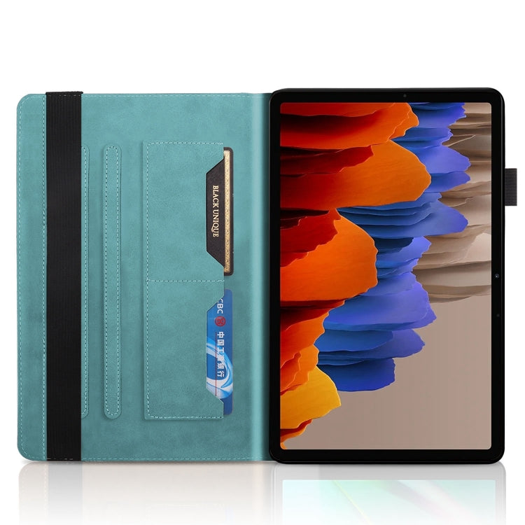 For Samsung Galaxy Tab S9+ Life Tree Series Horizontal Flip Leather Tablet Case(Lake Blue) - Galaxy Tab S9+ Cases by buy2fix | Online Shopping UK | buy2fix