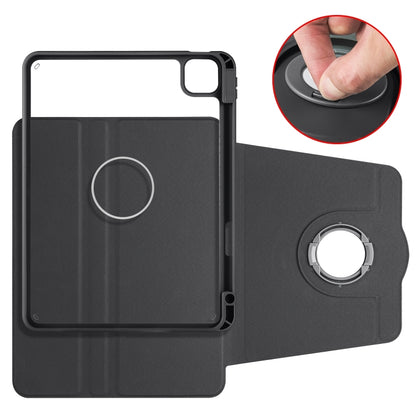 For iPad Pro 13 2024 Acrylic 360 Rotation Detachable Leather Tablet Case(Black) - iPad Pro 13 2024 Cases by buy2fix | Online Shopping UK | buy2fix