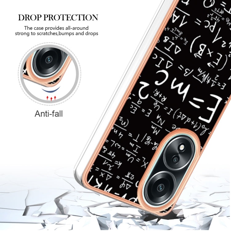 For OPPO A58 4G Electroplating Marble Dual-side IMD Phone Case(Equation) - OPPO Cases by buy2fix | Online Shopping UK | buy2fix