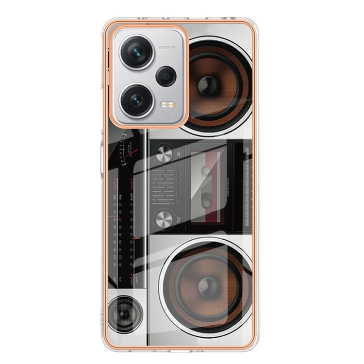 For Xiaomi Redmi Note 12 Pro+ Global Electroplating Marble Dual-side IMD Phone Case(Retro Radio) - Xiaomi Cases by buy2fix | Online Shopping UK | buy2fix