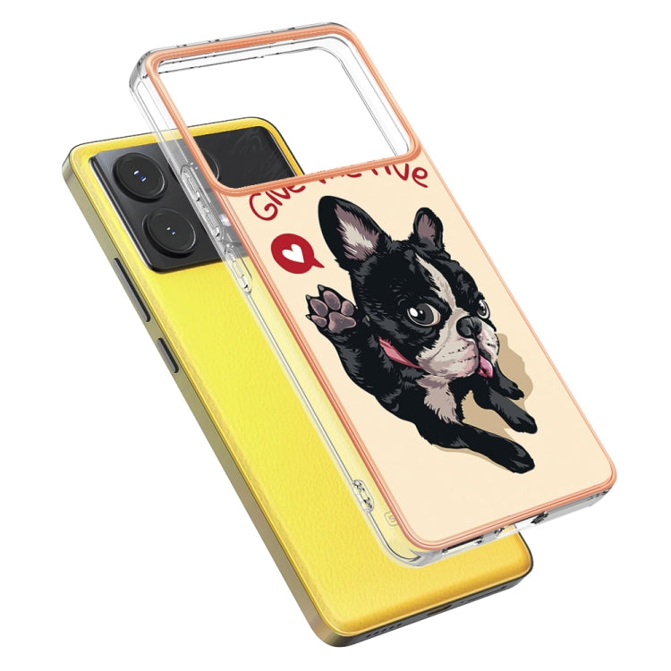 For Xiaomi Poco X6 Pro / Redmi K70E Electroplating Marble Dual-side IMD Phone Case(Lucky Dog) - K70E Cases by buy2fix | Online Shopping UK | buy2fix