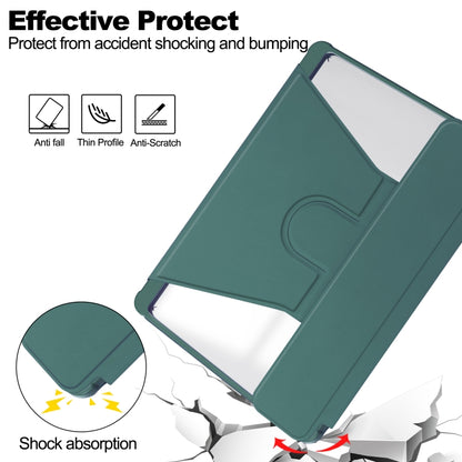 For Samsung Galaxy Tab S9 360 Rotation Transparent Smart Leather Case with Keyboard(Dark Green) - Galaxy Tab S9 Cases by buy2fix | Online Shopping UK | buy2fix