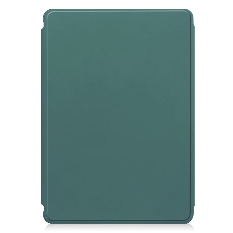 For Samsung Galaxy Tab S9+ 360 Rotation Transparent Smart Leather Case(Dark Green) - Galaxy Tab S9+ Cases by buy2fix | Online Shopping UK | buy2fix