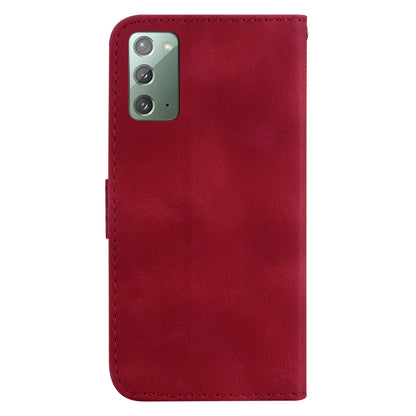 For Samsung Galaxy Note20 7-shaped Embossed Leather Phone Case(Red) - Galaxy Note20 Cases by buy2fix | Online Shopping UK | buy2fix