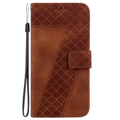 For Samsung Galaxy S23+ 5G 7-shaped Embossed Leather Phone Case(Brown) - Galaxy S23+ 5G Cases by buy2fix | Online Shopping UK | buy2fix