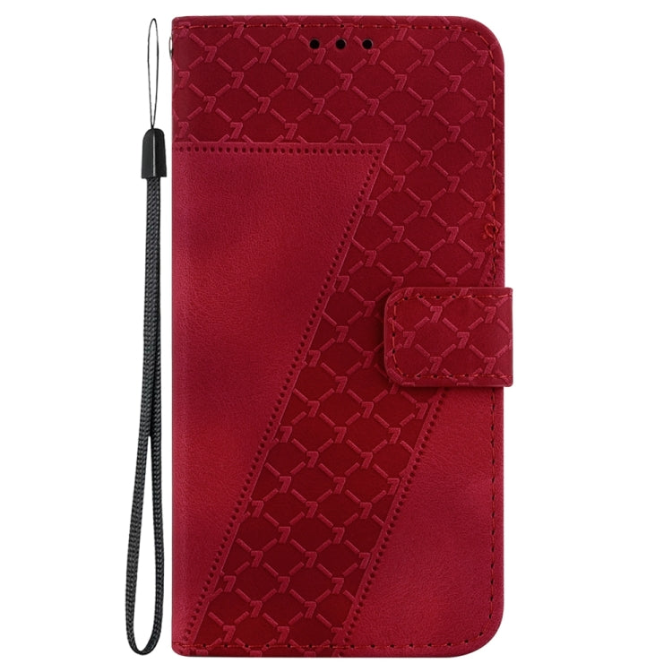 For Samsung Galaxy S24 5G 7-shaped Embossed Leather Phone Case(Red) - Galaxy S24 5G Cases by buy2fix | Online Shopping UK | buy2fix