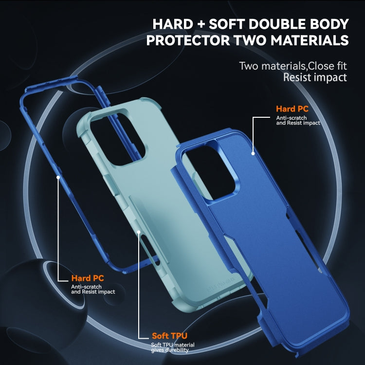 For iPhone 16 Pro Max Commuter Shockproof TPU + PC Phone Case(Royal Blue+Grey Green) - iPhone 16 Pro Max Cases by buy2fix | Online Shopping UK | buy2fix