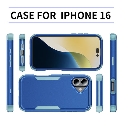 For iPhone 16 Commuter Shockproof TPU + PC Phone Case(Royal Blue+Grey Green) - iPhone 16 Cases by buy2fix | Online Shopping UK | buy2fix