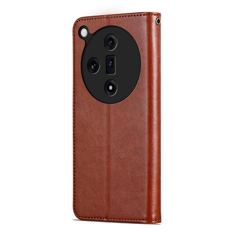 For OPPO Find X7 AZNS Sheepskin Texture Flip Leather Phone Case(Brown) - OPPO Cases by AZNS | Online Shopping UK | buy2fix