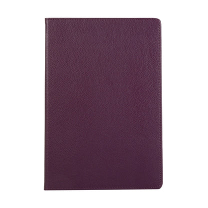 For Samsung Galaxy Tab S9 360 Degrees Rotation Holder Litchi Texture Leather Tablet Case(Purple) - Galaxy Tab S9 Cases by buy2fix | Online Shopping UK | buy2fix