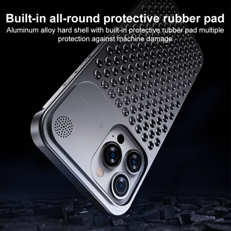 For iPhone 15 Pro Max Aromatherapy Aluminum Alloy Cooling Phone Case(Silver) - iPhone 15 Pro Max Cases by buy2fix | Online Shopping UK | buy2fix