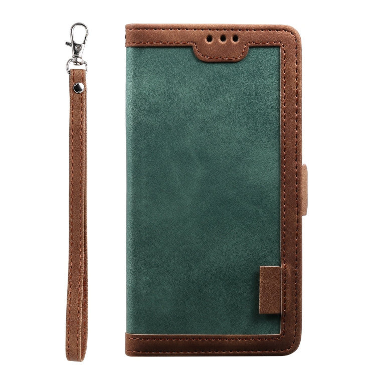 For iPhone 16 Plus Retro Splicing Horizontal Flip Leather Phone Case(Green) - iPhone 16 Plus Cases by buy2fix | Online Shopping UK | buy2fix