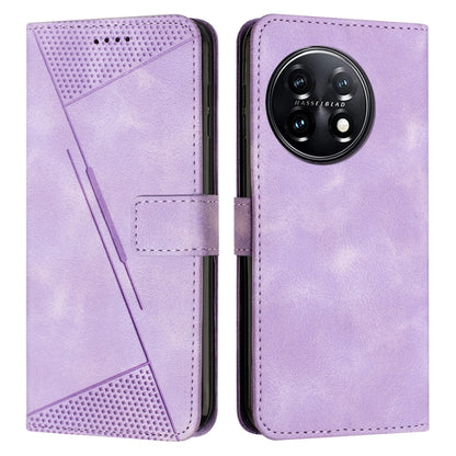 For OnePlus 11 Dream Triangle Leather Phone Case with Lanyard(Purple) - OnePlus Cases by buy2fix | Online Shopping UK | buy2fix