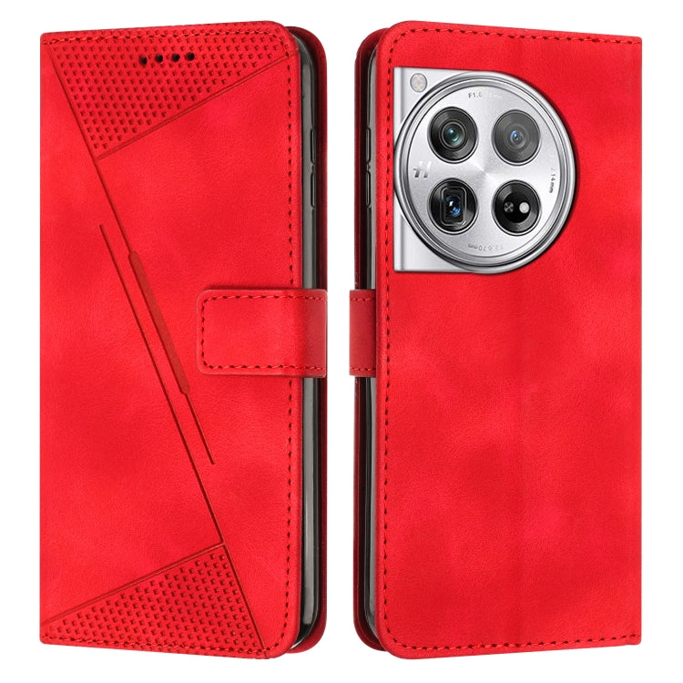 For OnePlus 12 Dream Triangle Leather Phone Case with Lanyard(Red) - OnePlus Cases by buy2fix | Online Shopping UK | buy2fix