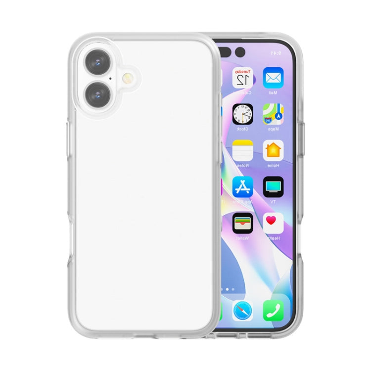 For iPhone 16 Plus Rubber Oil Surface Solid Color Phone Case(White) - iPhone 16 Plus Cases by buy2fix | Online Shopping UK | buy2fix