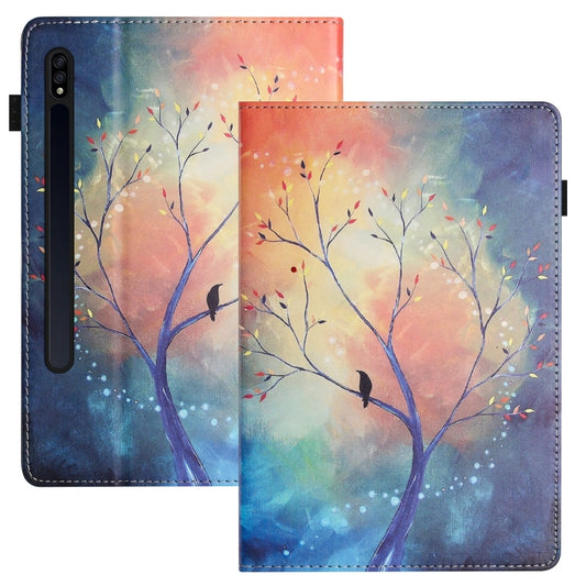 For Samsung Galaxy Tab S7 Sewing Litchi Texture Smart Leather Tablet Case(Oil Painting Tree) - Other Galaxy Tab PC by buy2fix | Online Shopping UK | buy2fix