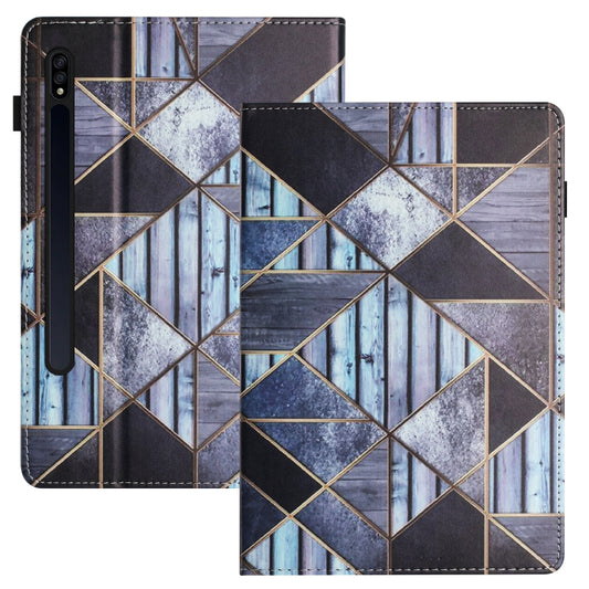 For Samsung Galaxy Tab S7 Sewing Litchi Texture Smart Leather Tablet Case(Marble) - Other Galaxy Tab PC by buy2fix | Online Shopping UK | buy2fix