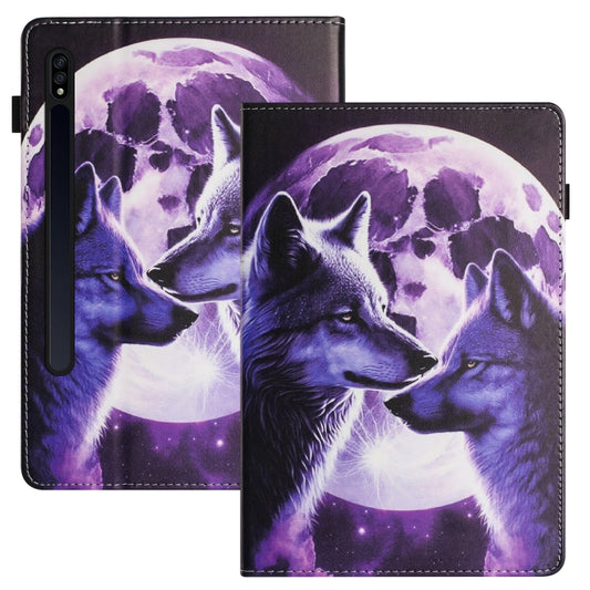 For Samsung Galaxy Tab S7 Sewing Litchi Texture Smart Leather Tablet Case(Wolf) - Other Galaxy Tab PC by buy2fix | Online Shopping UK | buy2fix