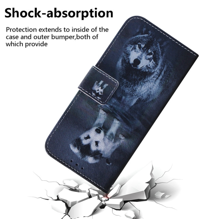 For OnePlus 13 Coloured Drawing Flip Leather Phone Case(Wolf and Dog) - OnePlus Cases by buy2fix | Online Shopping UK | buy2fix