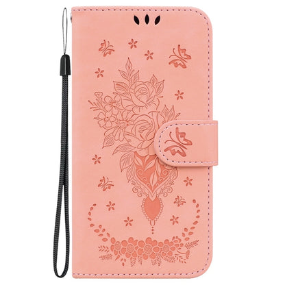 For OnePlus 13 Butterfly Rose Embossed Leather Phone Case(Pink) - OnePlus Cases by buy2fix | Online Shopping UK | buy2fix