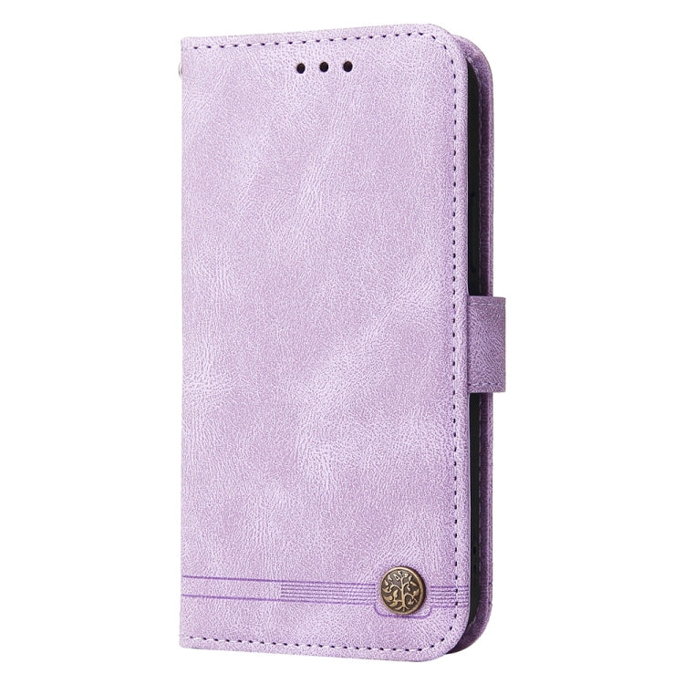 For OnePlus 13 Skin Feel Life Tree Metal Button Leather Phone Case(Purple) - OnePlus Cases by buy2fix | Online Shopping UK | buy2fix