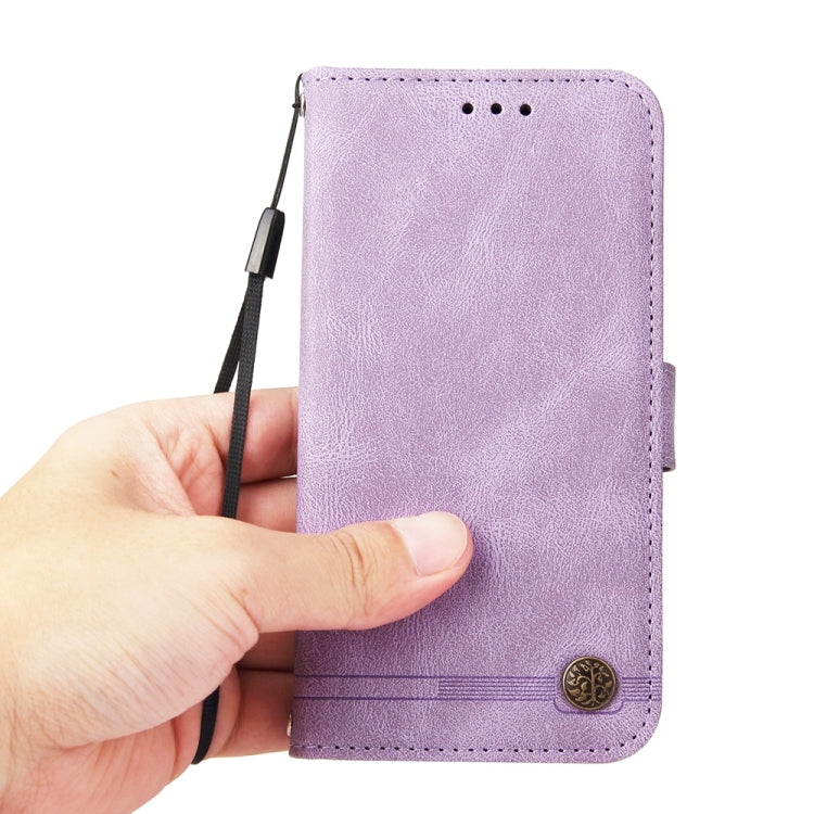 For OnePlus 13 Skin Feel Life Tree Metal Button Leather Phone Case(Purple) - OnePlus Cases by buy2fix | Online Shopping UK | buy2fix