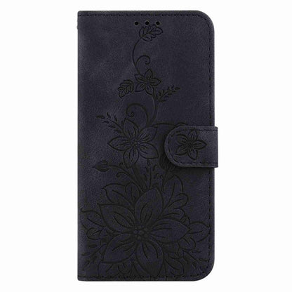 For OnePlus 13 Lily Embossed Leather Phone Case(Black) - OnePlus Cases by buy2fix | Online Shopping UK | buy2fix