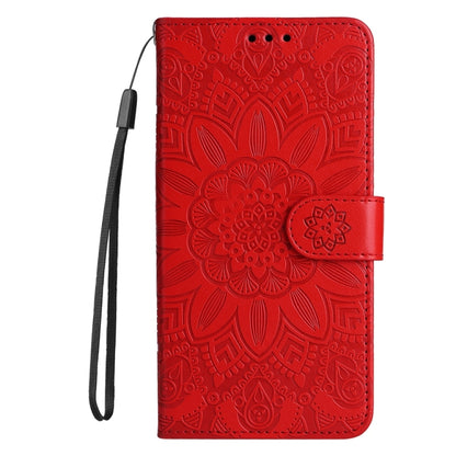 For OnePlus 13 Embossed Sunflower Leather Phone Case(Red) - OnePlus Cases by buy2fix | Online Shopping UK | buy2fix