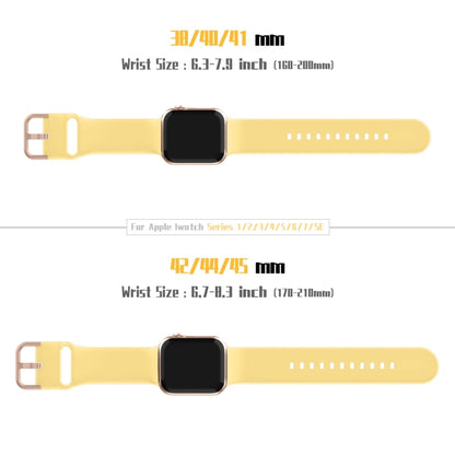 For Apple Watch Series 6 44mm Pin Buckle Silicone Watch Band(Yellow) - Watch Bands by buy2fix | Online Shopping UK | buy2fix