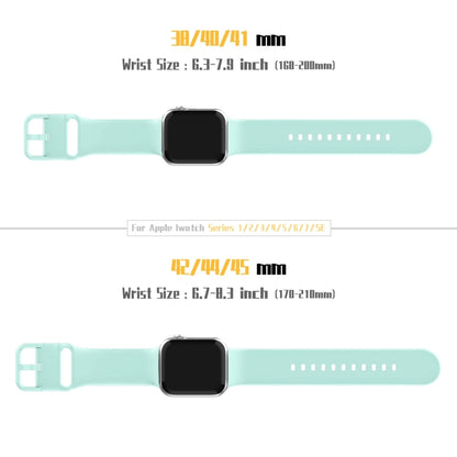 For Apple Watch Series 2 42mm Pin Buckle Silicone Watch Band(Mint Green) - Watch Bands by buy2fix | Online Shopping UK | buy2fix