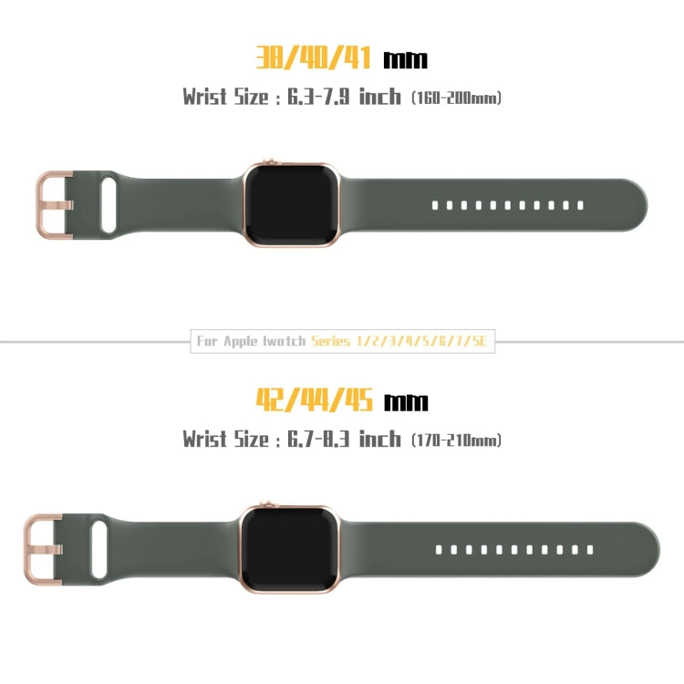 For Apple Watch SE 2023 44mm Pin Buckle Silicone Watch Band(Olive) - Watch Bands by buy2fix | Online Shopping UK | buy2fix