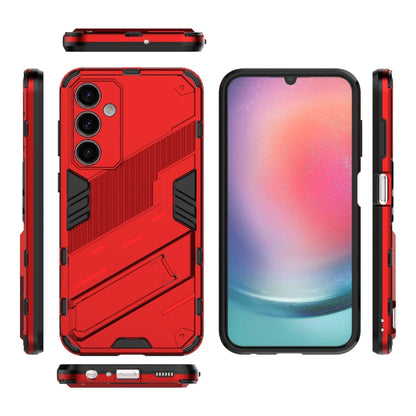 For Samsung Galaxy S23 FE 5G Punk Armor 2 in 1 PC + TPU Shockproof Phone Case with Invisible Holder(Red) - Galaxy S23 FE 5G Cases by buy2fix | Online Shopping UK | buy2fix