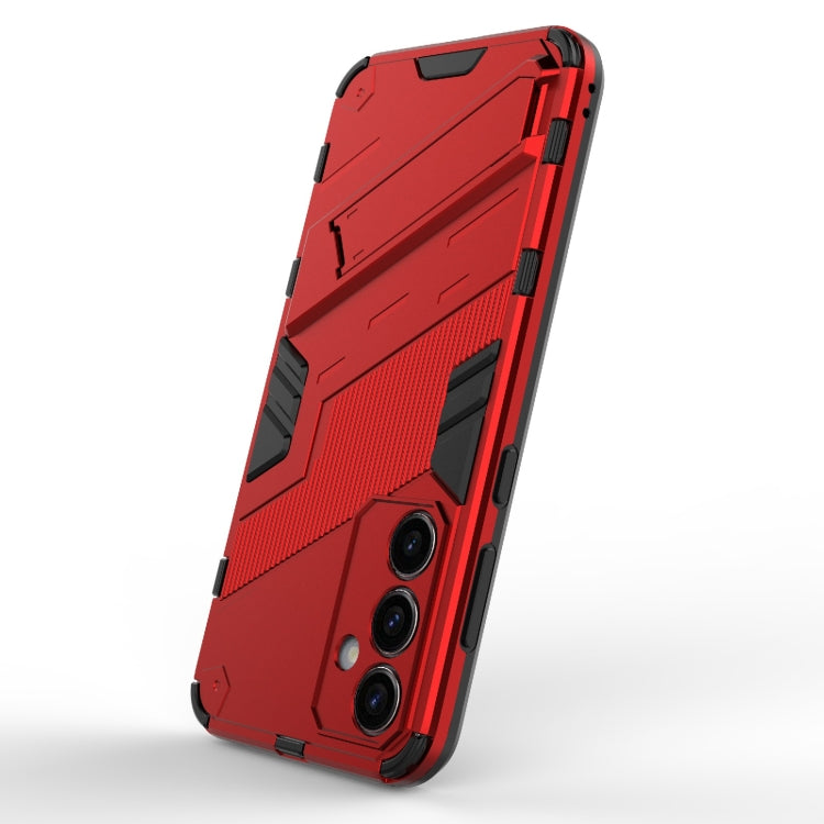 For Samsung Galaxy S23 FE 5G Punk Armor 2 in 1 PC + TPU Shockproof Phone Case with Invisible Holder(Red) - Galaxy S23 FE 5G Cases by buy2fix | Online Shopping UK | buy2fix