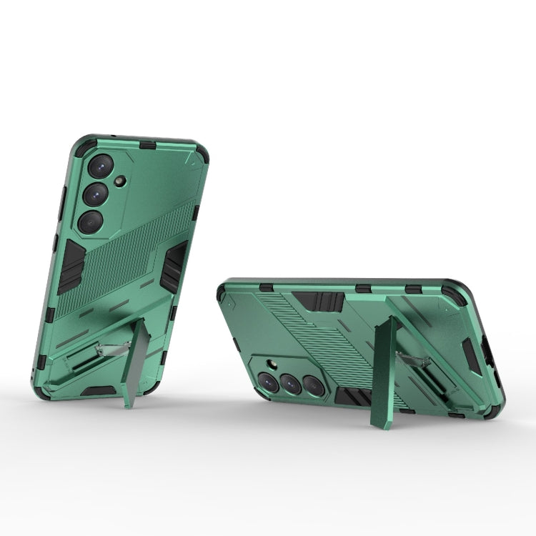 For Samsung Galaxy A55 5G Punk Armor 2 in 1 PC + TPU Shockproof Phone Case with Invisible Holder(Green) - Galaxy Phone Cases by buy2fix | Online Shopping UK | buy2fix