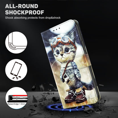 For iPhone 16 Pro Max 3D Painted Leather Phone Case(Naughty Cat) - iPhone 16 Pro Max Cases by buy2fix | Online Shopping UK | buy2fix