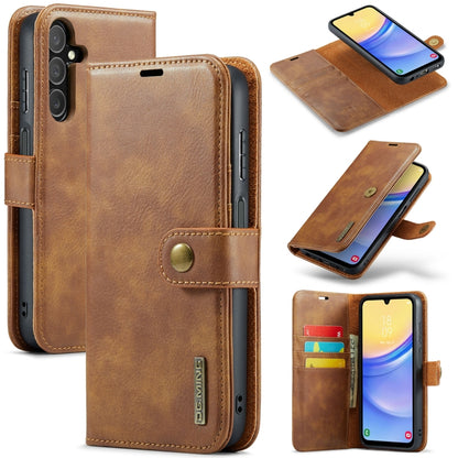 For Samsung Galaxy A15 5G / A15 4G DG.MING Crazy Horse Texture Detachable Magnetic Leather Case(Brown) - Galaxy Phone Cases by DG.MING | Online Shopping UK | buy2fix