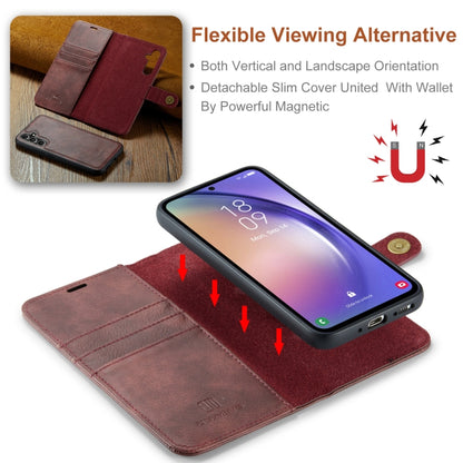 For Samsung Galaxy A35 5G DG.MING Crazy Horse Texture Detachable Magnetic Leather Case(Red) - Galaxy Phone Cases by DG.MING | Online Shopping UK | buy2fix