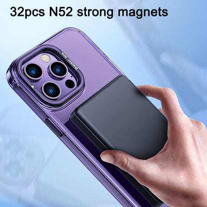 For iPhone 15 Plus MagSafe Magnetic Invisible Holder Transparent Phone Case(Purple) - iPhone 15 Plus Cases by buy2fix | Online Shopping UK | buy2fix