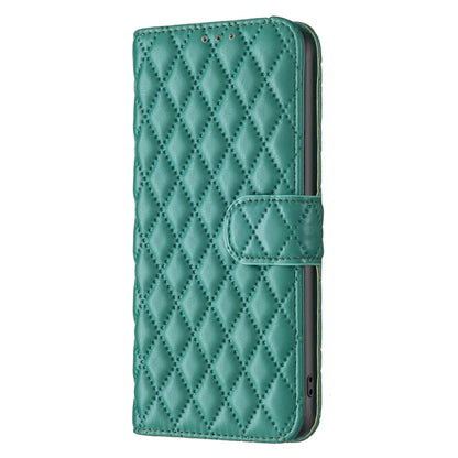 For Motorola Moto G Power 5G 2024 Diamond Lattice Wallet Flip Leather Phone Case(Green) - Motorola Cases by buy2fix | Online Shopping UK | buy2fix