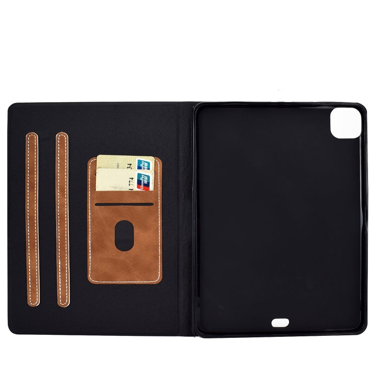 For iPad Pro 11 2024 Cowhide Texture Leather Smart Tablet Case(Brown) - iPad Pro 11 2024 Cases by buy2fix | Online Shopping UK | buy2fix