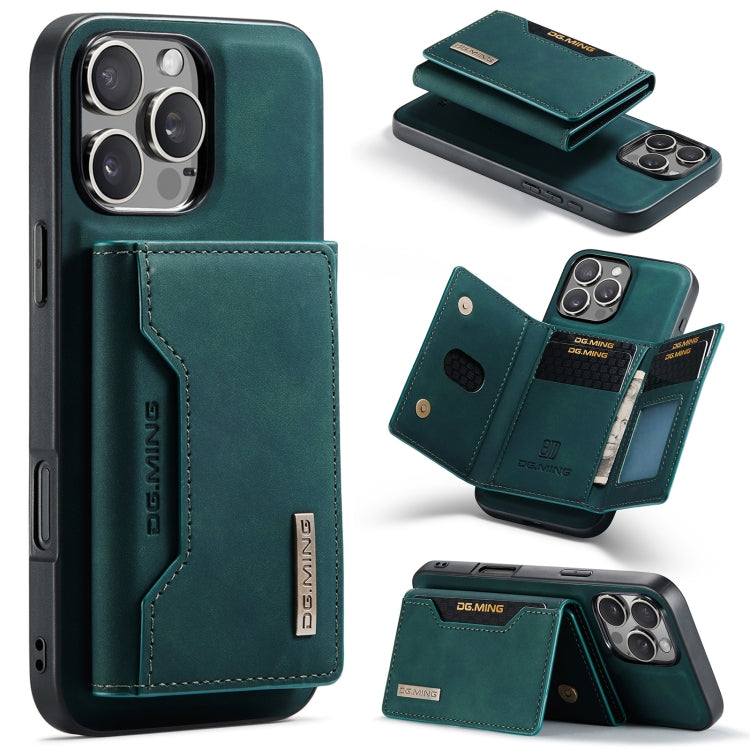 For iPhone 16 Pro Max DG.MING M2 Series 3-Fold Card Bag Wallet Leather Phone Case(Green) - iPhone 16 Pro Max Cases by DG.MING | Online Shopping UK | buy2fix