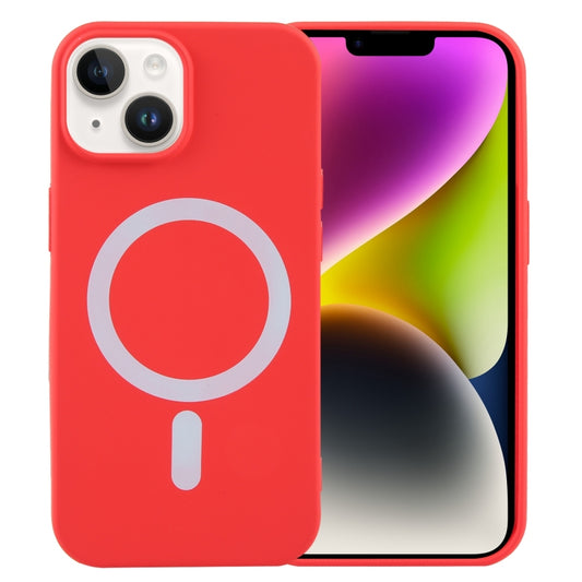 For iPhone 14 Plus MagSafe Liquid Silicone Phone Case(Red) - iPhone 14 Plus Cases by buy2fix | Online Shopping UK | buy2fix