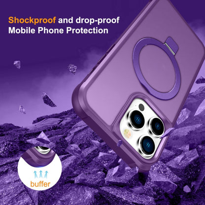 For iPhone 14 Pro Max MagSafe Magnetic Holder Phone Case(Purple) - iPhone 14 Pro Max Cases by buy2fix | Online Shopping UK | buy2fix