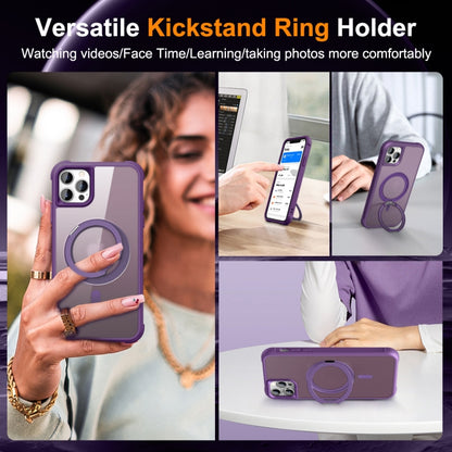 For iPhone 13 Pro Max / 12 Pro Max MagSafe Magnetic Rotating Holder Phone Case(Purple) - iPhone 13 Pro Max Cases by buy2fix | Online Shopping UK | buy2fix