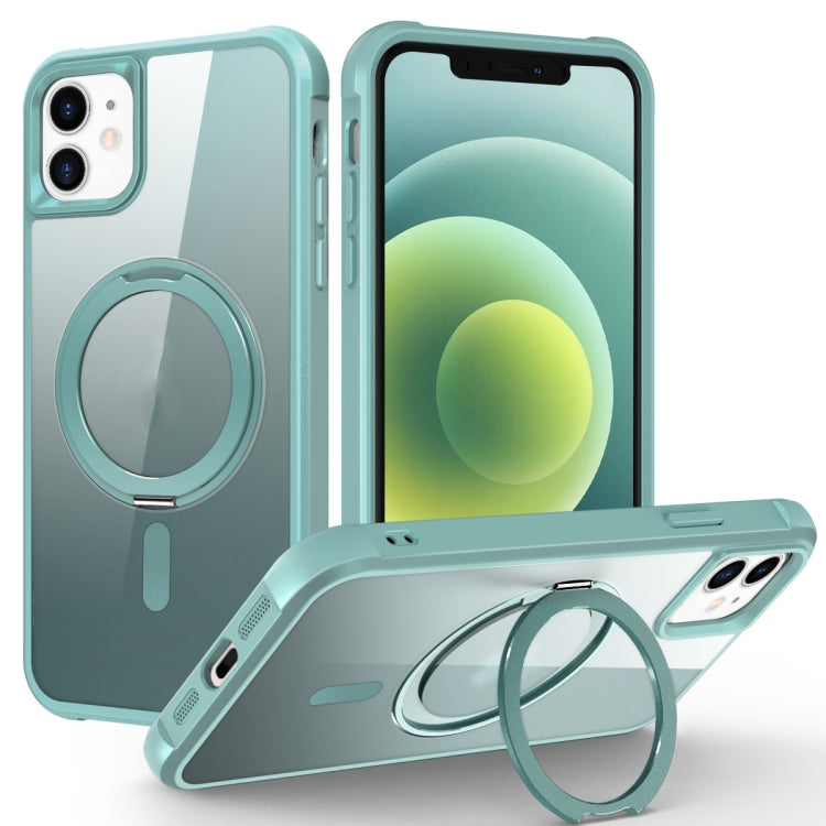 For iPhone 12 / 12 Pro MagSafe Magnetic Rotating Holder Phone Case(Lake Blue) - iPhone 12 / 12 Pro Cases by buy2fix | Online Shopping UK | buy2fix