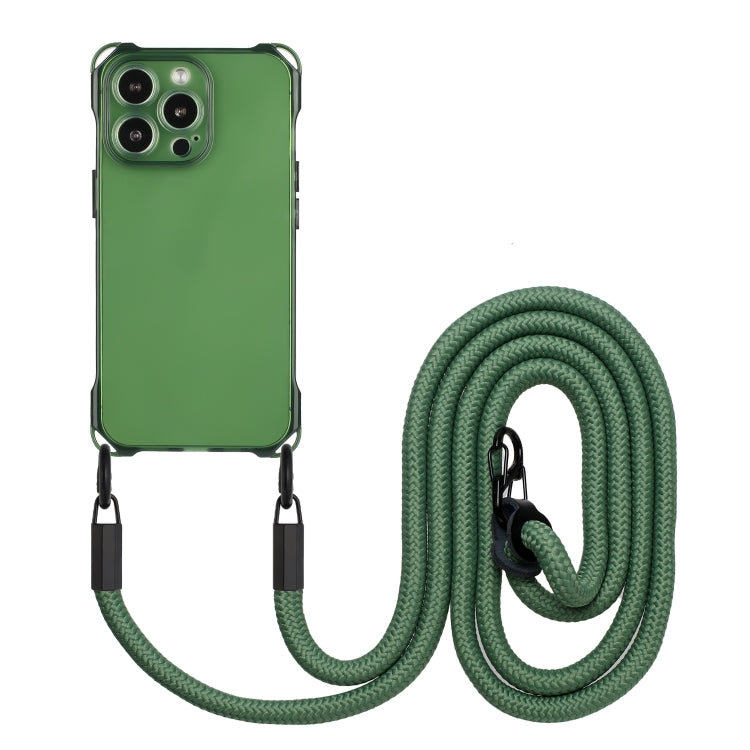 For iPhone 16 Pro Max Four-corner Shockproof TPU Phone Case with Lanyard(Green) - iPhone 16 Pro Max Cases by buy2fix | Online Shopping UK | buy2fix