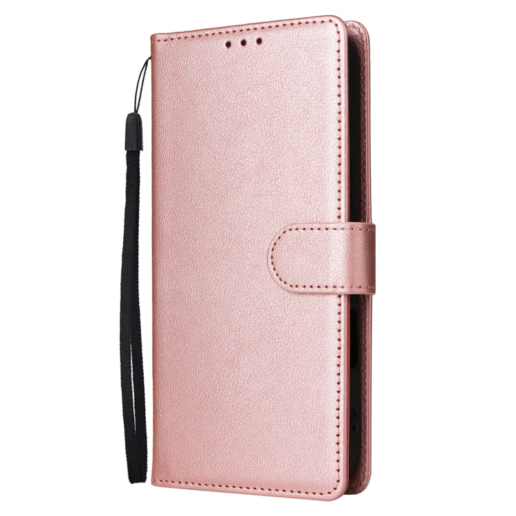 For iPhone 16 Plus Multifunctional Horizontal Flip Leather Phone Case with Three Card Slots(Rose Gold) - iPhone 16 Plus Cases by buy2fix | Online Shopping UK | buy2fix