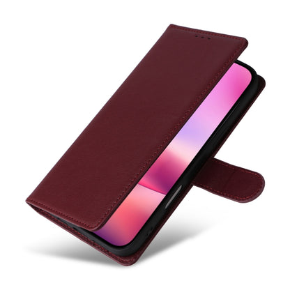 For iPhone 16 Plus Multifunctional Horizontal Flip Leather Phone Case with Three Card Slots(Wine Red) - iPhone 16 Plus Cases by buy2fix | Online Shopping UK | buy2fix